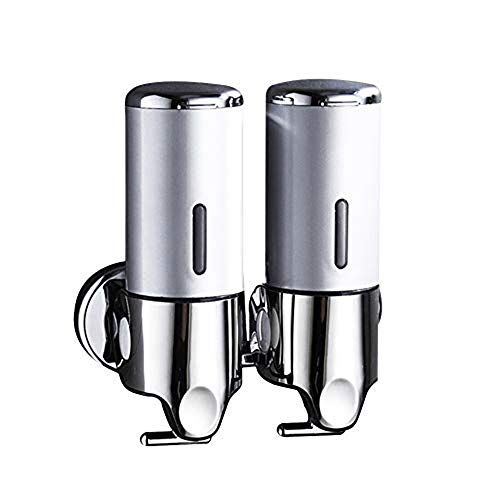 Dispensador de jabón Automatico bomba de ducha champú Dispensador de jabón para baño Acero Inoxidable Montado en la pared Para Sujetar Jabón Desinfectante Manos Champú (1000 ml)