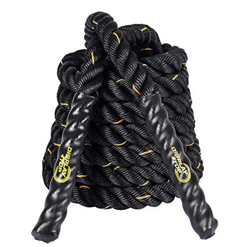 Display4top Cuerda de Batalla Battle Rope - Ancho de 38mm Poly Dacron 9m / 12m / 15m Longitud Ejercicio Cuerdas de Undulación (38mm * 9m)