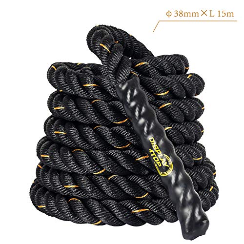 Display4top Cuerda de Batalla Battle Rope - Ancho de 38mm Poly Dacron 9m / 12m / 15m Longitud Ejercicio Cuerdas de Undulación (38mm * 9m)