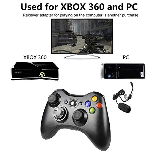 Diswoe Xbox 360 Controlador de Gamepad, Xbox 360 Inalámbrico Gamepad Controlador Joypad con Vibración Doble Ergonomía para Consola Microsoft Xbox 360, PC ( Windows 10/8.1/8/7/XP )
