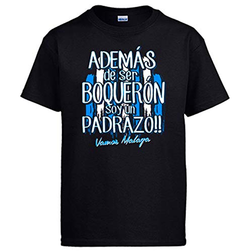 Diver Bebé Camiseta además de ser Boquerón Soy un padrazo Málaga fútbol - Negro, L