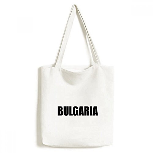 DIYthinker Bulgaria Nombre País Negro Medio Ambiente Bolsa de Mano Bolso de Las Compras Craft Lavable