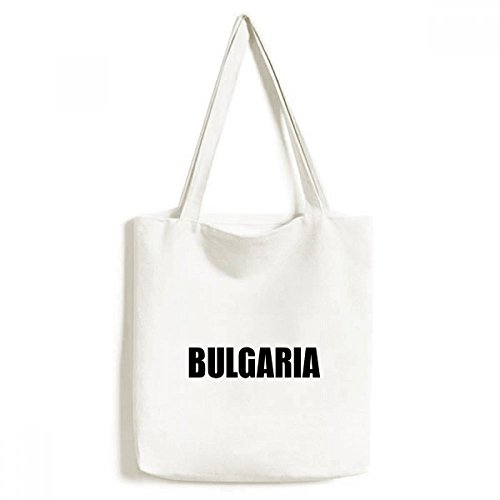 DIYthinker Bulgaria Nombre País Negro Medio Ambiente Bolsa de Mano Bolso de Las Compras Craft Lavable