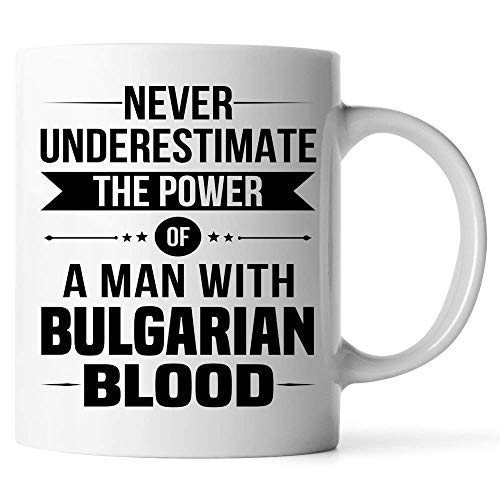 DKISEE Buenos regalos para el hombre búlgaro, taza de café blanca única – recuerdos para Navidad, festival de Acción de Gracias y amigos, regalo de 15 oz
