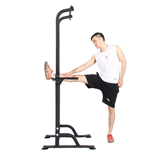 DlandHome Power Tower Estación de Fondos Barra de Tracción o Estación de Musculación Ajustable, Silla Romana para Dips con Barra para dominadas Style a