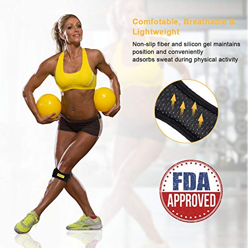 DOACT 2 pcs Rodillera Patella Correa, Correas de Rodilla Patella Compresión rótula Tendón Correa Rodillera Soporte para Artritis, Tenosinovitis Patelar y Condromalacia Adecuado Hombres y Mujeres