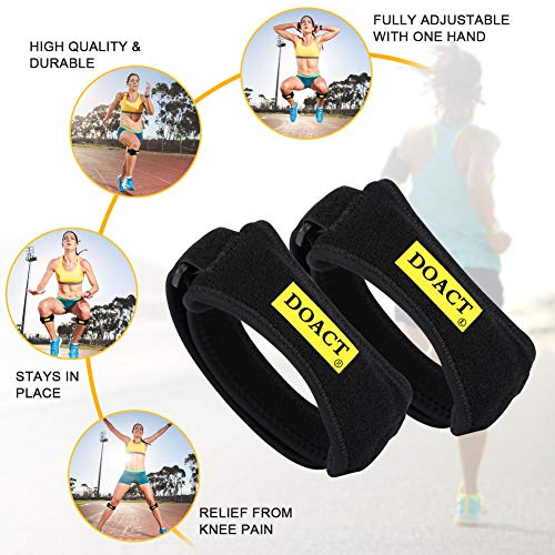 DOACT 2 pcs Rodillera Patella Correa, Correas de Rodilla Patella Compresión rótula Tendón Correa Rodillera Soporte para Artritis, Tenosinovitis Patelar y Condromalacia Adecuado Hombres y Mujeres