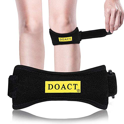 DOACT 2 pcs Rodillera Patella Correa, Correas de Rodilla Patella Compresión rótula Tendón Correa Rodillera Soporte para Artritis, Tenosinovitis Patelar y Condromalacia Adecuado Hombres y Mujeres