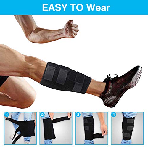 DOACT Muslo Compresion Soportes Ajustable Muslo de Apoyo Adecuado para Aliviar el Dolor de Pierna Aliviar Espasmos Musculares e Inflamación de Tendones por Tendinitis (Negro B)