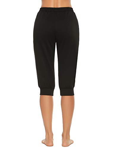 Doaraha 3/4 Pantalones Deporte para Mujer Pirata Pantalón Casuales Capri Deportivos con Cordón para Yoga,Correr,Fitness,Danza,Running