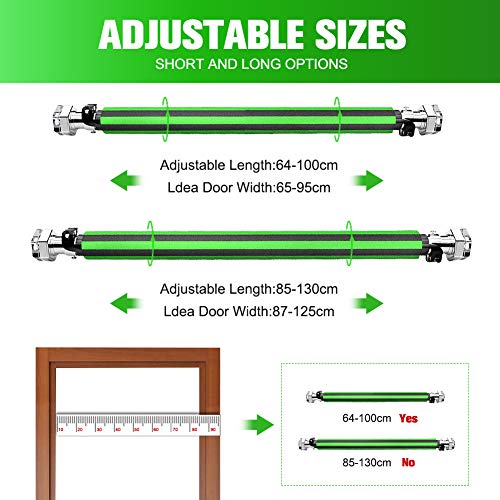 DOBEN - Barra de dominadas Profesional, telescópica, para Puerta, con Almohadilla para Las Manos, Color Verde, tamaño 60-100CM, 23.62 x 1.97 x 1.97inches