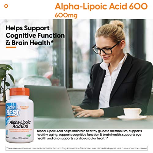 Doctor's Best Alpha Lipoic Acid, 600mg - 180 vcaps 180 unidades 240 g