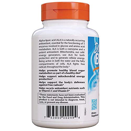 Doctor's Best Alpha Lipoic Acid, 600mg - 180 vcaps 180 unidades 240 g