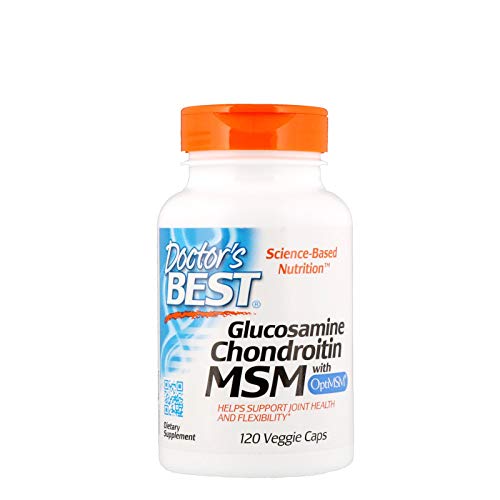 Doctor's Best, MSM Glucosamina Condroitina, con OptiMSM, 120 Cápsulas vegetarianas, sin soja, sin gluten