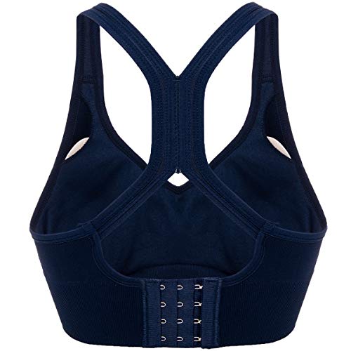 DODOING brasier deportivo sin costuras para mujer, de alto impacto, para yoga, gimnasio, entrenamiento, fitness, actividad, espalda cruzada, sujetadores acolchados 2# Azul S