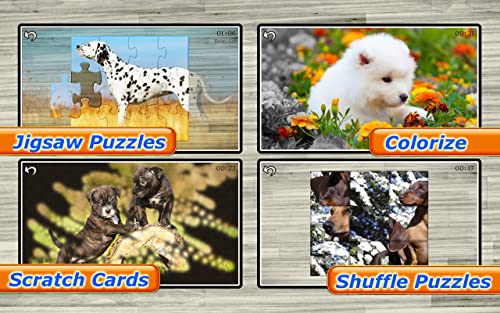 Dog Puzzles - Jigsaw Puzzle Game for Kids with Real Pictures of Cute Puppies and Dogs