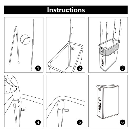 DOKEHOM Doble Bolsas Cestos para la Colada con Ruedas, Gran Servicio de lavandería, Plegable Bolsa de Lavado de Ropa Bin (Gris, M)