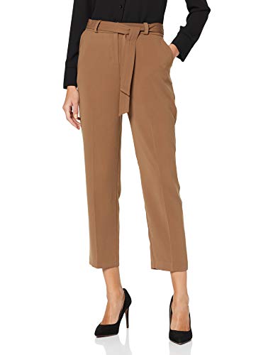 Dorothy Perkins Caramel Tie Trousers Pantalones, Blanco (Cream 190), 44 (Talla del Fabricante: 16) para Mujer