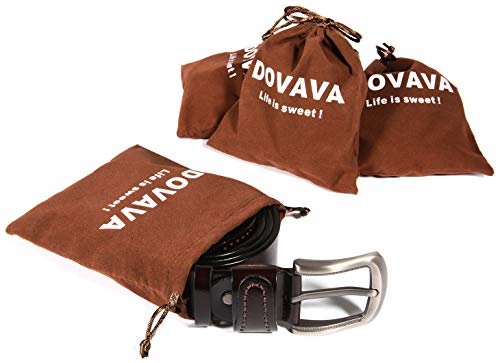 DOVAVA Cinturón Hombre Cuero, Cinturón Marrón con Hebilla, Cinturones Elegantes para Pantalones Vaqueros, Casuales o Formales (Marrón 2001, 125 cm (39"-45"))