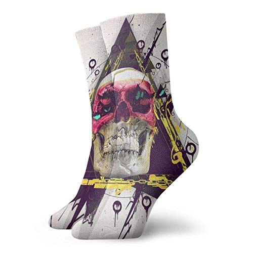 Drempad Luxury Calcetines de Deporte Art Butterfly Skull Gallery Adult Short Socks Cotton Sports Socks for Mens Womens Yoga Hiking Cycling Running Soccer Sports