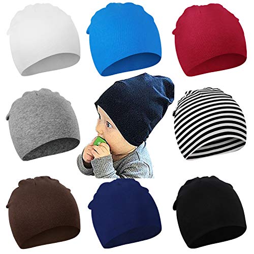 DRESHOW 8 PCS Bebé Beanie Sombrero Recién Nacidos Niño Pequeño Sombrero para Bebés Niños Gorros