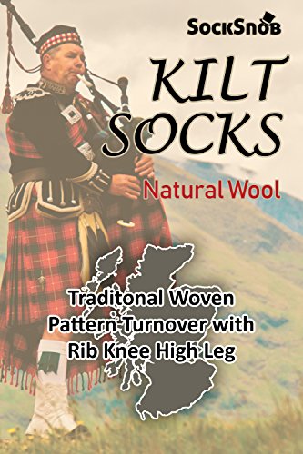 Drew Brady vendido por calcetín snob Crema para hombre mezcla de lana falda escocesa boda noche vieja Calcetines (Kilt)