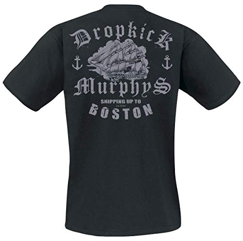 Dropkick Murphys Jolly Roger Hombre Camiseta Negro L, 100% algodón, [Effekte/Besonderheiten] + Regular