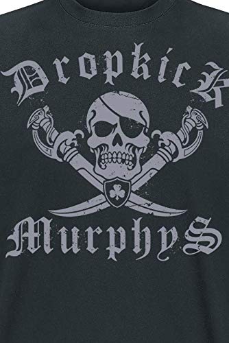 Dropkick Murphys Jolly Roger Hombre Camiseta Negro L, 100% algodón, [Effekte/Besonderheiten] + Regular