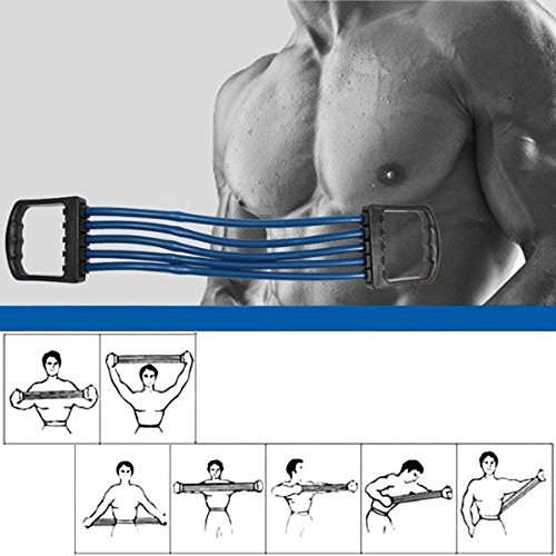 Ducomi Extensor Entrenamiento Pectoral Ajustable - Bandas Elásticas de Resistencia - Ejercicios con Extensores de Musculacion 50 kg