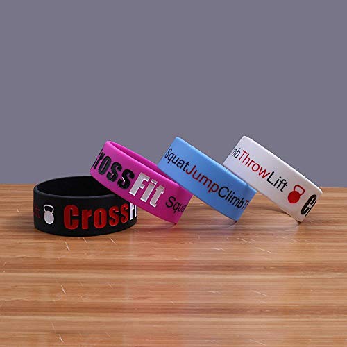 DuDuDu Pulseras De Silicona Crossfit SJ versión Amplia Pulsera de Silicona Pulsera (5 Pares)