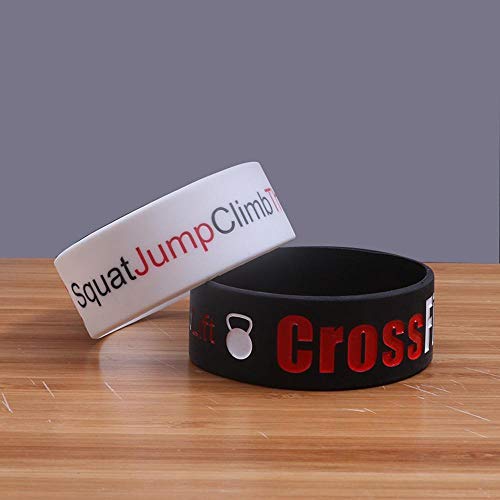 DuDuDu Pulseras De Silicona Crossfit SJ versión Amplia Pulsera de Silicona Pulsera (5 Pares)