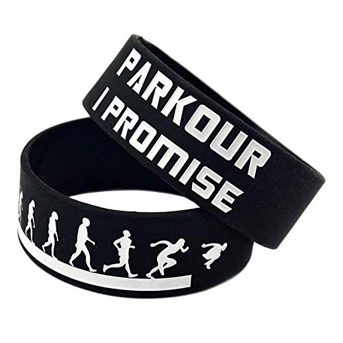 DuDuDu Silicona 1 Pulgadas muñeca Correa Parkour Ejecutar Cool Silicona Pulsera Insignia Promesa llenar puse de Dos Piezas Birthday Gift