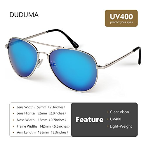 Duduma Lente Antirreflejante Completo UV400 Gafas de Sol con Diseño de Moda Retro Para Hombre y Para Mujer.