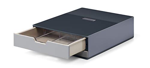 Durable 338358 Coffee Point Box S-Caja de almacenaje con 2 cajones, té, estación de café o Cocina de Oficina, Color Gris, Antracita