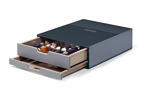 Durable 338358 Coffee Point Box S-Caja de almacenaje con 2 cajones, té, estación de café o Cocina de Oficina, Color Gris, Antracita