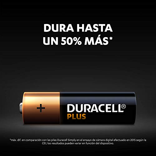 Duracell Plus AA - Pilas Alcalinas paquete de 12, 1.5 Voltios LR06 MX1500