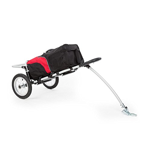 Duramaxx Carry - Carrito Remolque para Bicicleta, Carga hasta 20 kg, Bolso Desmontable con Cremallera, Neumáticos de 12 Pulgadas, Instalación práctica, Protección Lluvia, Descarga rápida, Rojo