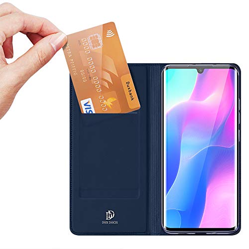 DUX DUCIS Funda Xiaomi Mi Note 10 Lite, PU Cuero Flip Carcasa Fundas Móvil de Tapa Libro para Xiaomi Mi Note 10 Lite (Azul Marino)