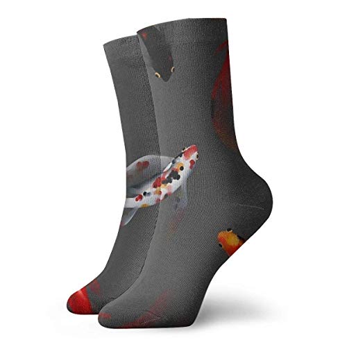 Dydan Tne Buena Suerte para los Calcetines de Peces Koi Respira Calcetines Casuales de Estilo novedoso