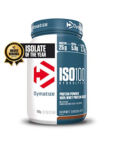 Dymatize ISO 100 Gourmet Chocolate 900g - Hidrolizado de Proteína de Suero Whey + Aislado en Polvo