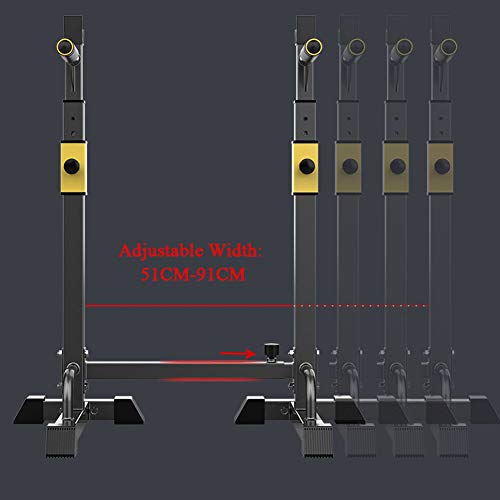 DZKU Regulable Soporte Barra Pesas Rack, MAX 250 Kg Acero, Rack Sentadillas y Dominadas, Olympic Soporte Barra Press Banca, para Gimnasio en Casa