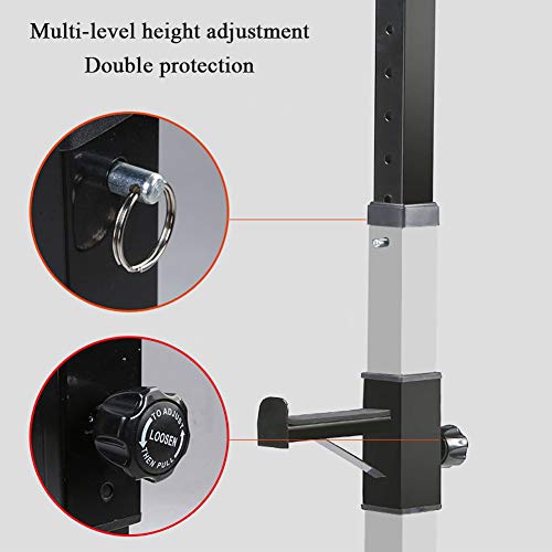 DZKU Squat Rack Stand Levantamiento de Pesas Rack Soporte para Barra de Pesas, Regulable en Altura Base, Multifuncional Hogar Estante de Barra, Entrenamiento de Fuerza, Carga MAX. 300kg