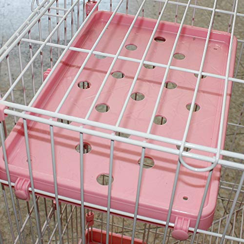 DZLA Jaula para Gatos Gato casa con 3 Niveles Jaula para Mascotas Villa para Gato Jaula para Animales pequeños Gatitos, Chinchillas, azúcar con 4 Ruedas(L-99×63×134cm, Rosa)