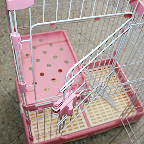 DZLA Jaula para Gatos Gato casa con 3 Niveles Jaula para Mascotas Villa para Gato Jaula para Animales pequeños Gatitos, Chinchillas, azúcar con 4 Ruedas(L-99×63×134cm, Rosa)