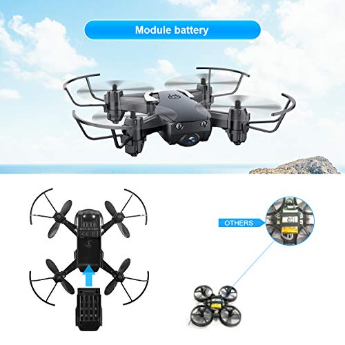 EACHINE E61HW, Mini Drone para Niños con Cámara, RC Quadcopter 2.4G 6 Ejes Control de Altitud, Modo sin Cabeza, Control Remoto, Drone Trayectoría, FPV en Tiempo Real