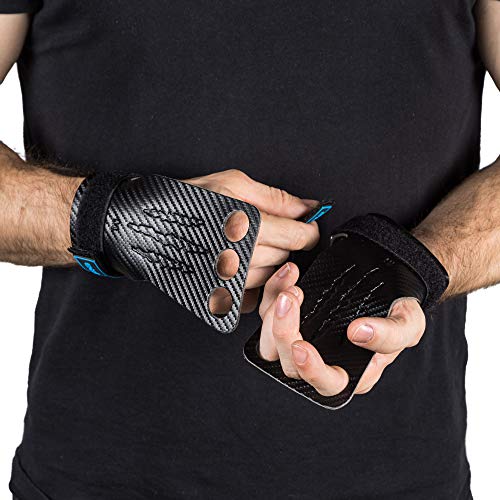 Earwaves ® Carbon Spino Grips 2 & 3 Agujeros - Calleras Crossfit para Hombre y Mujer. Ideales para Gimnásticos, Calistenia, Dominadas, Pull ups, Muscle ups, Barra, Anillas, etc.
