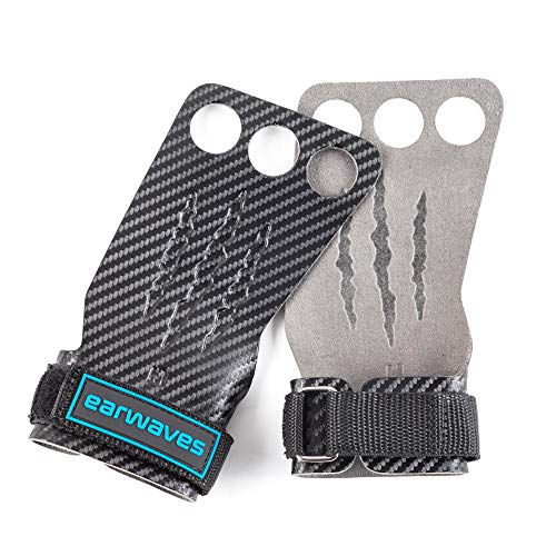 Earwaves ® Carbon Spino Grips 2 & 3 Agujeros - Calleras Crossfit para Hombre y Mujer. Ideales para Gimnásticos, Calistenia, Dominadas, Pull ups, Muscle ups, Barra, Anillas, etc.