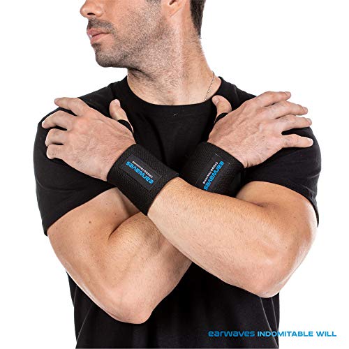 Earwaves ® - Muñequeras Crossfit Ideales para Calistenia, Halterofilia, Weightlifting, Deadlifting, etc. Par de muñequeras Deportivas para Hombre y Mujer. 50cm