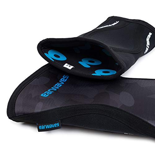 Earwaves ® Shield Knee Sleeves - Par de rodilleras de neopreno de 5mm & 7mm para CrossFit, halterofilia, powerlifting, weightlifting, lunges, etc. (Negro Militar, M - 5mm)