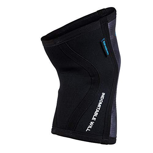 Earwaves ® Shield Knee Sleeves - Par de rodilleras de neopreno de 5mm & 7mm para CrossFit, halterofilia, powerlifting, weightlifting, lunges, etc. (Negro Militar, M - 5mm)